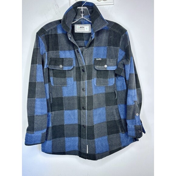 Jetty Tahoe Fleece Jacket Woman’s Small Blue Black Gray Missing Belt Super Soft - Picture 3 of 9